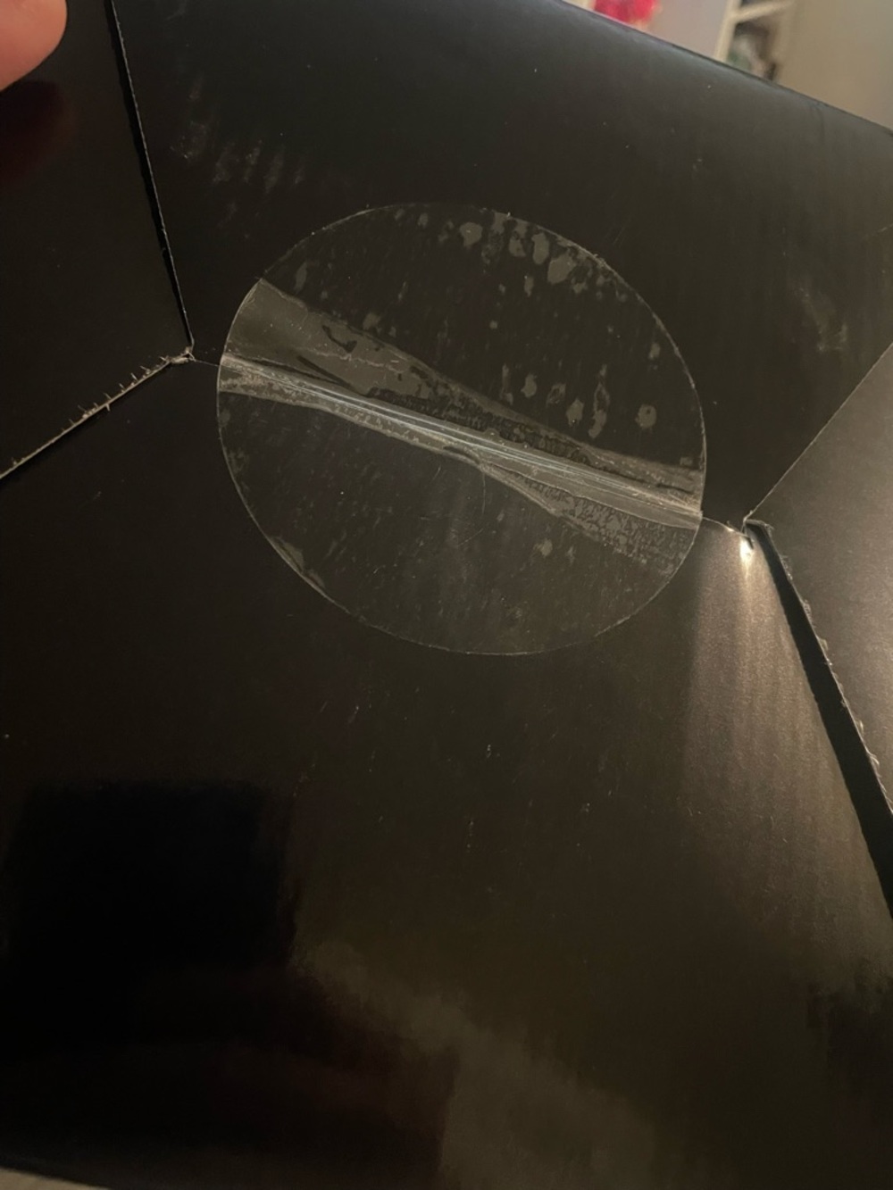 Glossy Black Gift/Shipping Box with Clear Seal